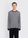Ssstein Fine Wool Oversized Long Sleeve Tee Stripe In Gray