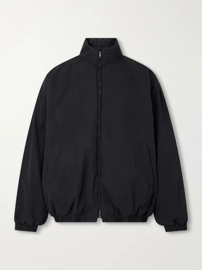 Ssstein Gathered Cotton-blend Shell Jacket In Black