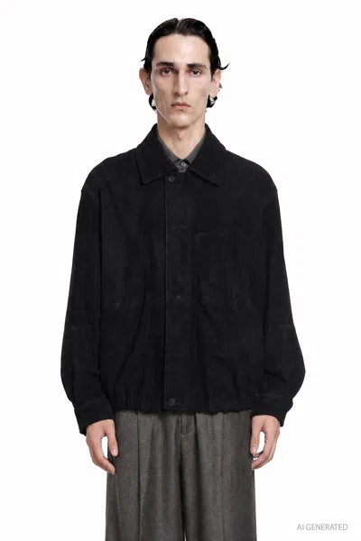 Ssstein Goat Suede Jacket In Black