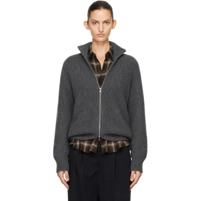 Ssstein Gray Extra Fine Wool Knit Drivers Cardigan