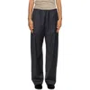 Ssstein Gray Wool Silk Drawstring Easy Trousers In Gray