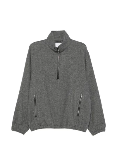 Ssstein Half-zip Elasticated Sweatshirt In Grey
