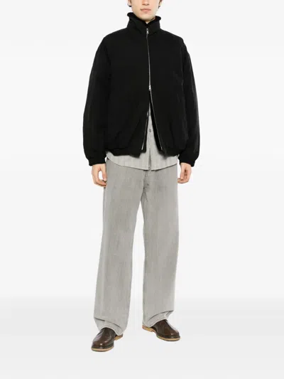 Ssstein High-neck Zip-up Jacket In Black