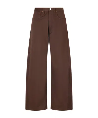 Ssstein High-rise Waist Wide-leg Denim In Brown