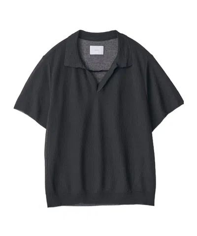 Ssstein Knitted Short-sleeved Polo Shirt In Black