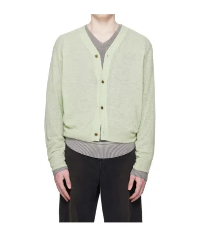 Ssstein Knitted V-neck Cardigan In Green