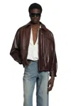 Ssstein Leather Vintage Zip Jacket In Multi