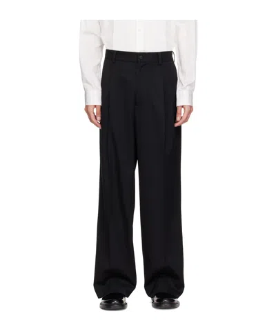 Ssstein Long Wide Trousers In Black