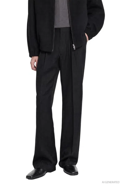 Ssstein Long Wide Trousers In Black