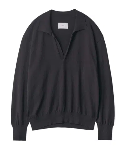 Ssstein Long-sleeved Polo Shirt In Black
