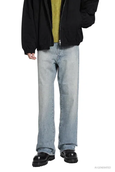 Ssstein Loose Denim Pants In Blue
