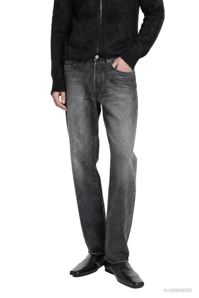 Ssstein Loose Denim Pants In Gray