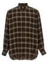 Ssstein Brown Check Oversized Ls Shirt In Brown