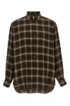 Ssstein Brown Check Oversized Ls Shirt In Brown