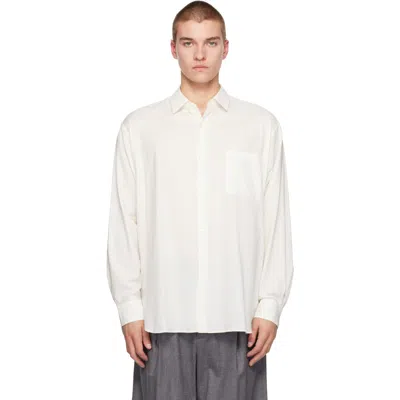 Ssstein Off-white Cotton Silk Oversized Ls Shirt In Cream