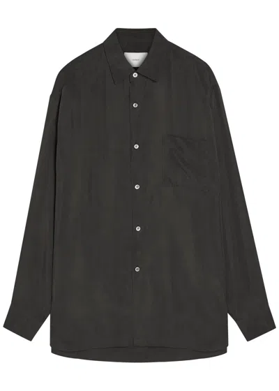 Ssstein Oversized Cupro Fibril Shirt In Charcoal