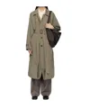 Ssstein Oversized Layered Patchwork Trench Coat In Green