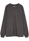 Ssstein Oversized Long-sleeve Wool T-shirt In Charcoal