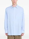 Ssstein Oversized Placket Shirt In Blue
