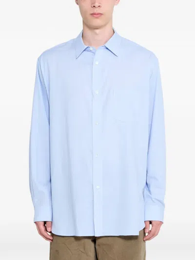 Ssstein Oversized Placket Shirt In Blue