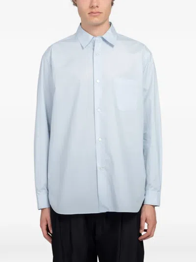 Ssstein Oversized Regular-collar Shirt In Blue