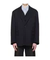 Ssstein Oversized Wool Single-breasted Suit Jacket In Blue