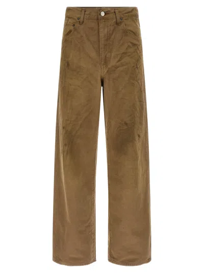 Ssstein Oxford Dyed Vintage Pants Beige In Brown