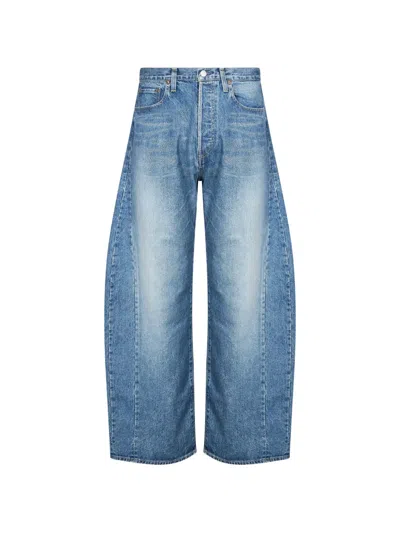 Ssstein Panelled Faded-effect Jeans In Blue