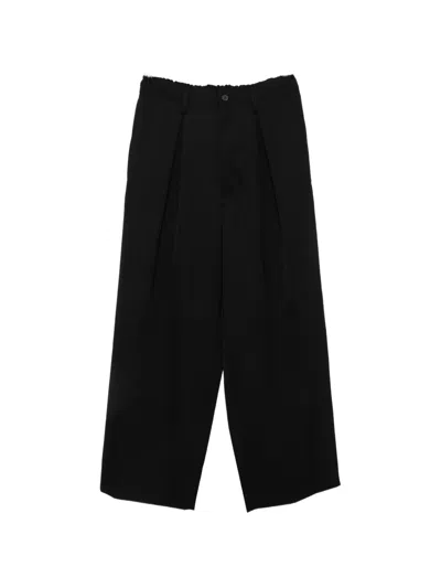 Ssstein Pleated Elasticated-waist Trousers In Black