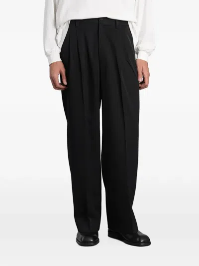 Ssstein Pleated Wide-leg Trousers In Black