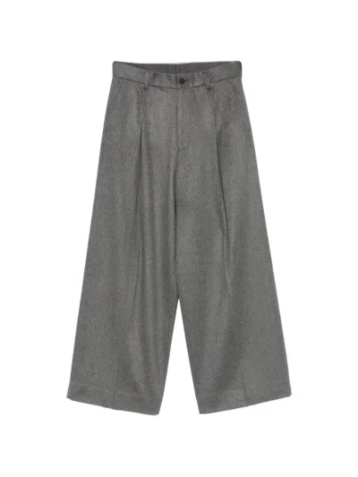Ssstein Pleated Wide-leg Trousers In Grey
