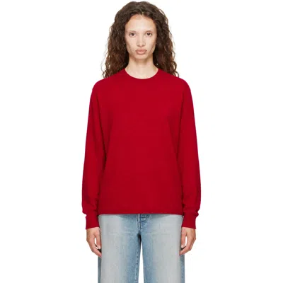 Ssstein Red Extra Fine Wool Knit Crew Neck Sweater In Animal Print