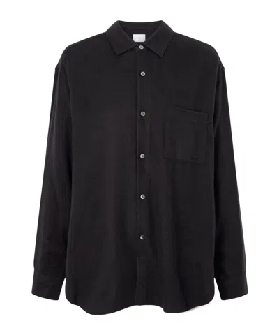 Ssstein Oversized Silk-blend Flannel Shirt In Black