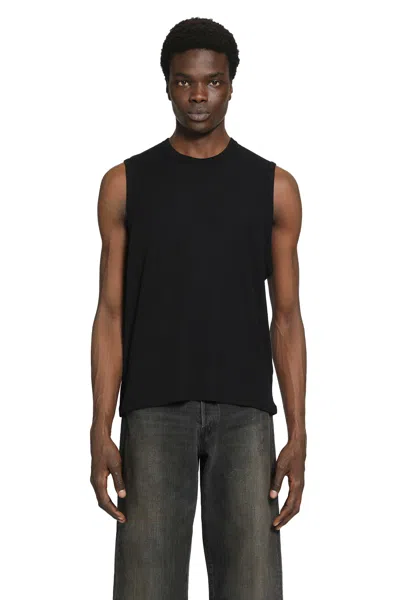 Ssstein Rib Wool Jersey Tank Top In Black