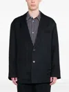 Ssstein Single-breasted Twill Jacket In Black