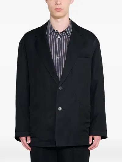 Ssstein Single-breasted Twill Jacket In Black