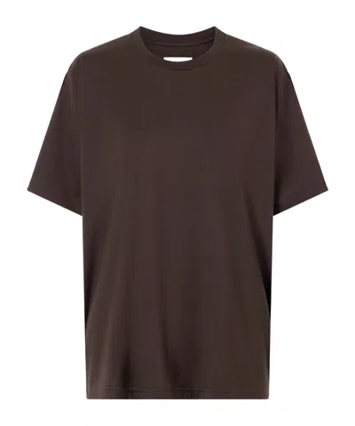 Ssstein Solid Cotton T-shirt In Brown