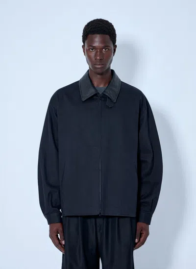 Ssstein Sulfur Dyed Brush Chino Zip Jacket In Blue