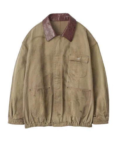 Ssstein Sulfur-dyed Oxford Vintage Jacket In Brown