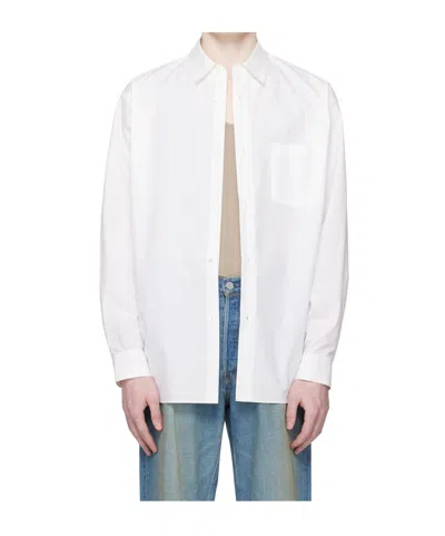 Ssstein Suvin Loose-fitting Regular Collar Shirt In White