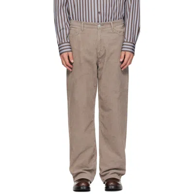 Ssstein Taupe Relax Fit Vintage Corduroy Trousers In Brown