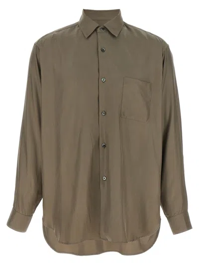 Ssstein Twill Shirt Shirt And Blouse Gray In Brown