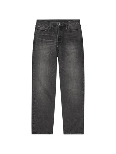 Ssstein Washed-effect Straight-leg Jeans In Black