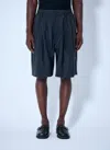 Ssstein Pleated Elasticated-waistband Shorts In Black