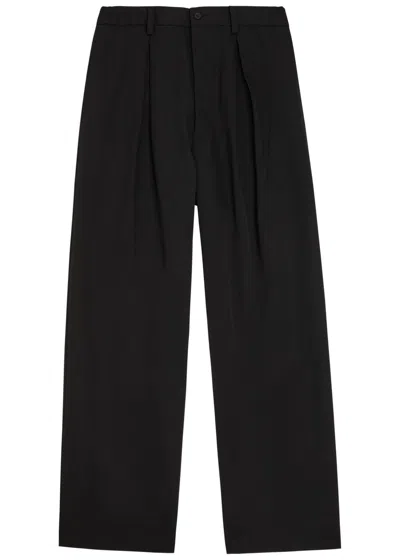 Ssstein Wide-leg Wool Trousers In Black