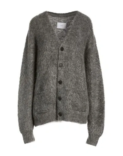 Ssstein Woman Cardigan Grey Size S Mohair Wool, Nylon In Gray