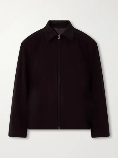 Ssstein Wool And Cashmere-blend Felt Blouson Jacket In Brown