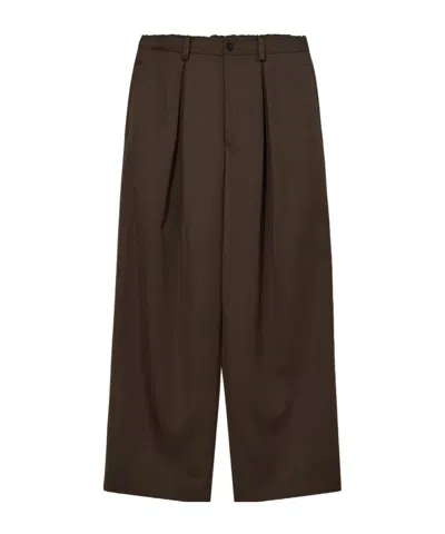 Ssstein Wool Casual Pants In Brown