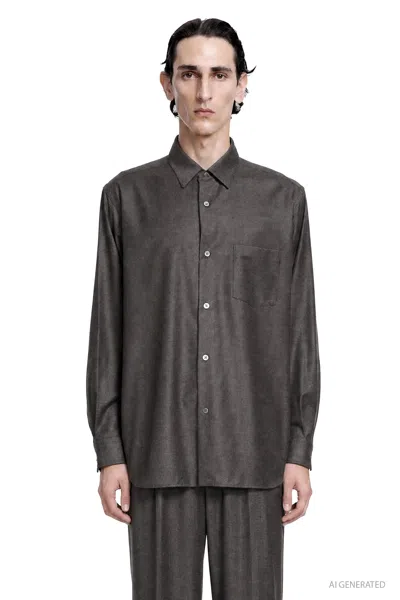 Ssstein Wool Oversized Shirt In Gray