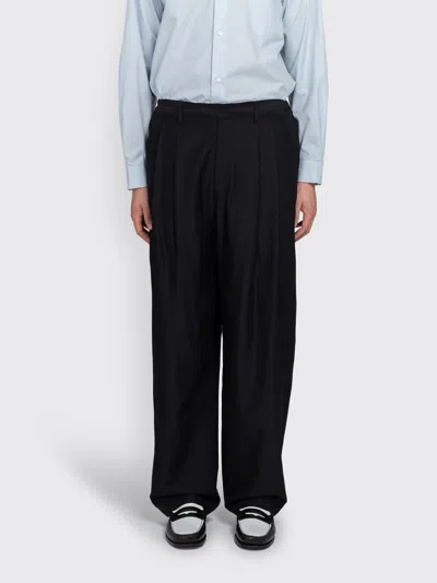 Ssstein Wool Silk Wide Easy Trousers In Black